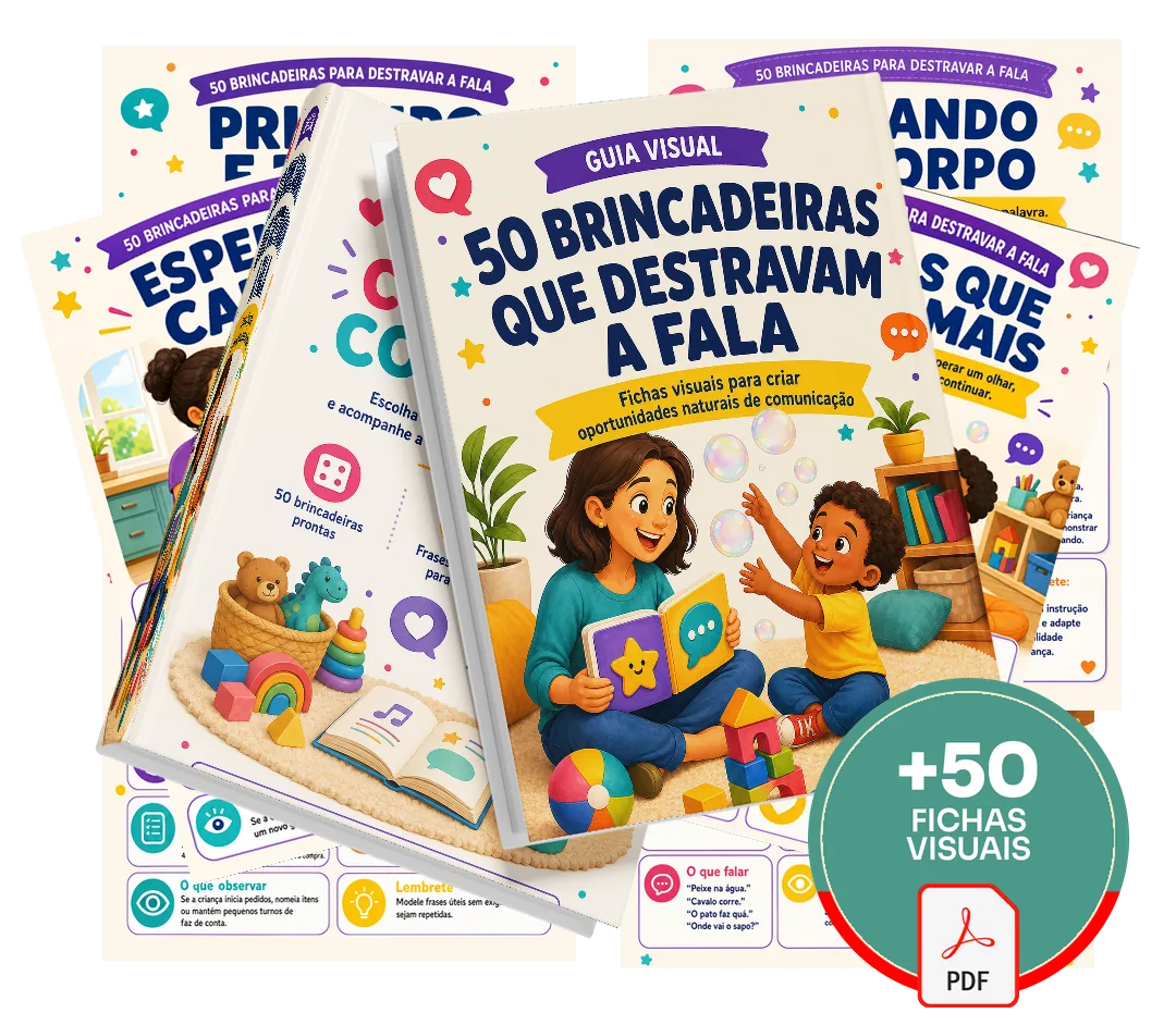 50 brincadeiras destravar fala — tudo o que está incluso