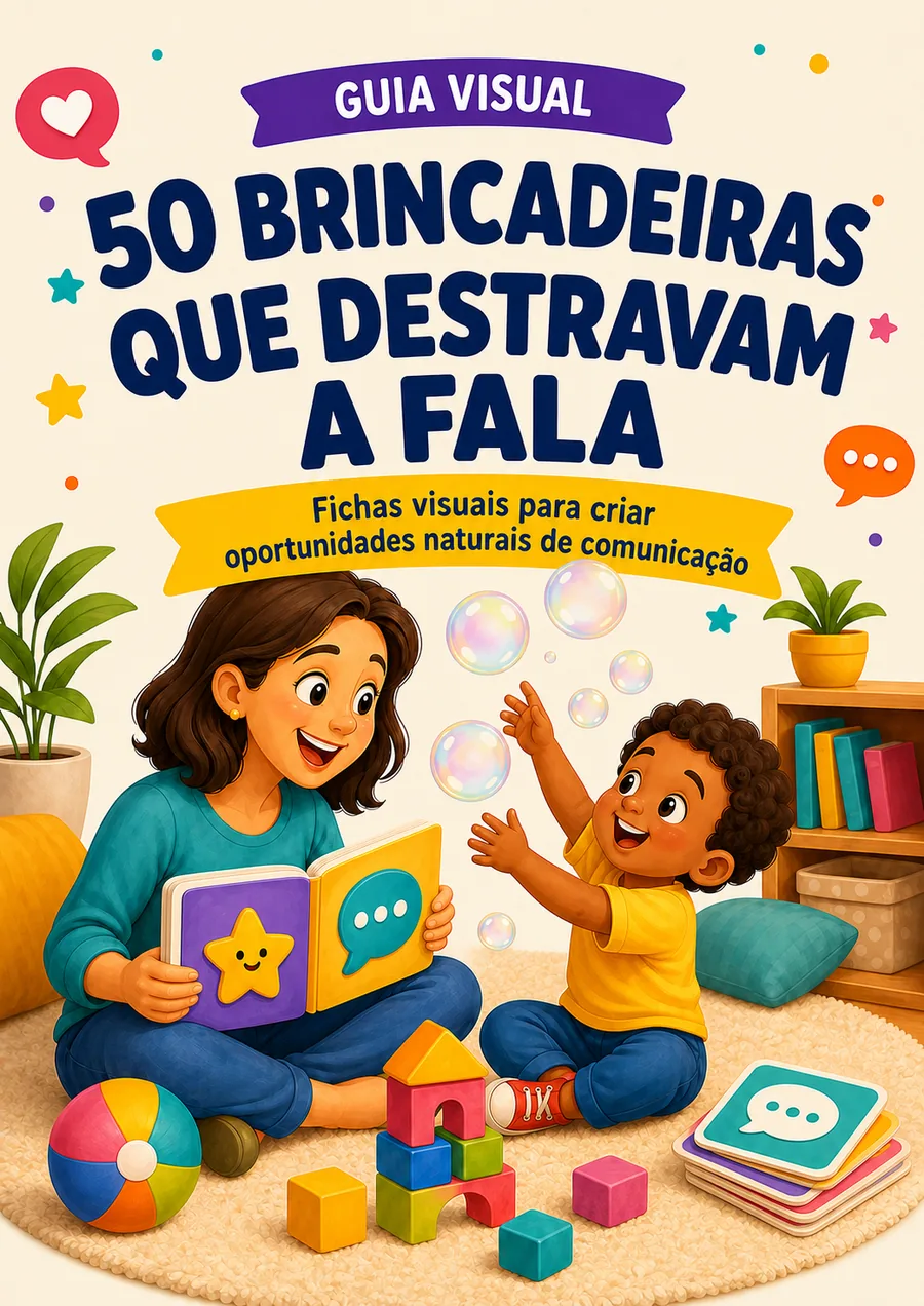 Página real do material 50 brincadeiras destravar fala