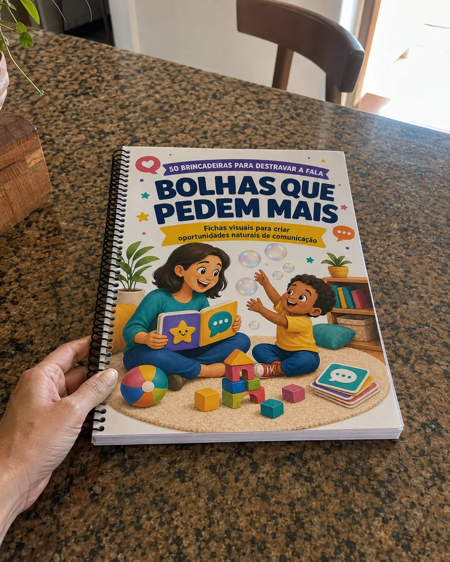 Material impresso do 50 brincadeiras destravar fala sendo usado de verdade