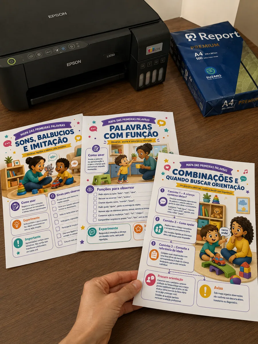 Material impresso do 50 brincadeiras destravar fala sendo usado de verdade